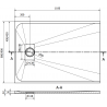 Mexen Hugo stačiakampis dušo padėklas SMC 110 x 90 cm, juodas, INOX dangtelis - 42709011-X