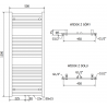 Mexen Hades elektrinis radiatorius 1200 x 500 mm, 600 W, baltas - W104-1200-500-2600-20