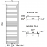 Mexen Hades elektrinis radiatorius 1500 x 500 mm, 600 W, chromas - W104-1500-500-2600-01
