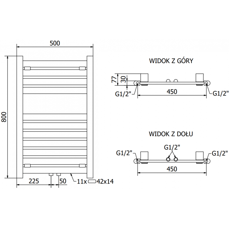 Mexen Uran elektrinis radiatorius 800 x 500 mm, 300 W, chromas - W105-0800-500-2300-01