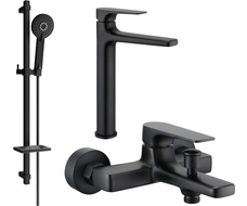 Mexen Lynx DQ40 vonios komplektas, juodas - 745913DQ40-70