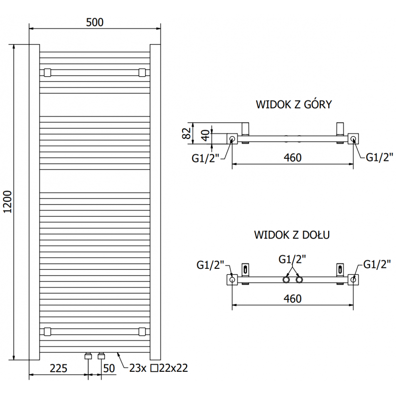 Mexen Pluton elektrinis radiatorius 1200 x 500 mm, 600 W, baltas - W106-1200-500-2600-20