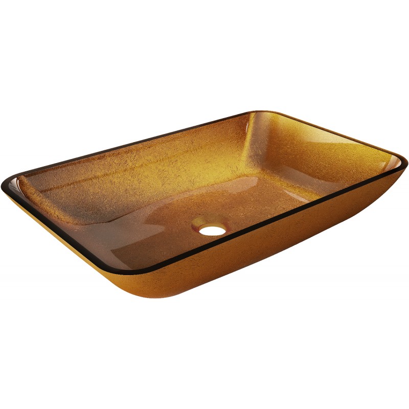 Mexen Megan stiklinis praustuvas ant stalviršio 56 x 36 cm, auksinis - 24135650
