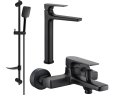 Mexen Lynx DF62 vonios komplektas, juodas - 745913DF62-70