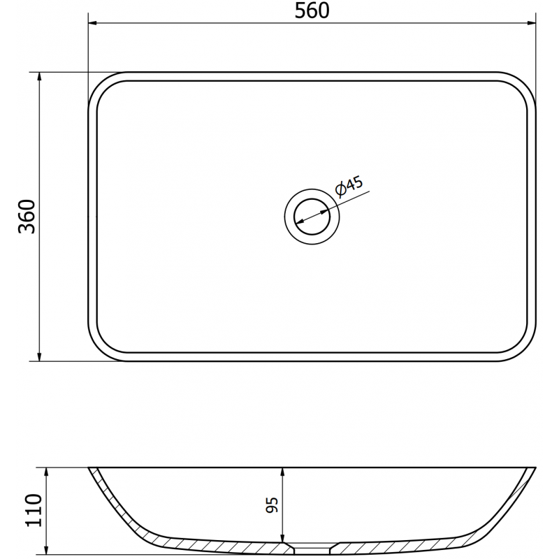 Mexen Megan stiklinis praustuvas ant stalviršio 56 x 36 cm, tamsus auksinis - 24135651