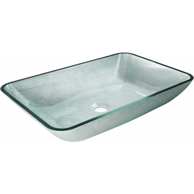Mexen Megan stiklinis antstalinis praustuvas 56 x 36 cm, sidabrinis - 24135611