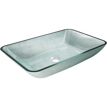 Mexen Megan stiklinis antstalinis praustuvas 56 x 36 cm, sidabrinis - 24135611