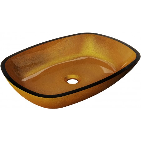 Mexen Araks stiklinis stalviršio praustuvas 54 x 39 cm, auksinis - 24155450