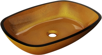 Mexen Araks stiklinis stalviršio praustuvas 54 x 39 cm, auksinis - 24155450