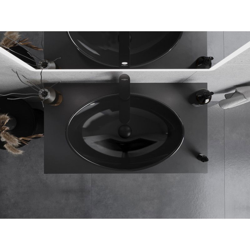 Mexen Sonia stiklo praustuvas 54 x 37 cm, juodas - 24145470