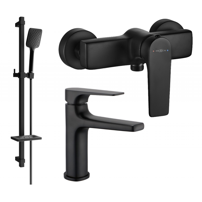 Mexen Lynx DQ62 dušo komplektas, juodas - 745904DQ62-70