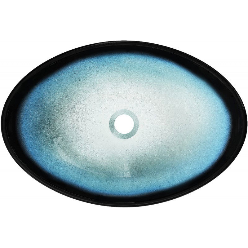 Mexen Sonia stiklinis praustuvas ant stalviršio 54 x 37 cm, mėlynas - 24145447