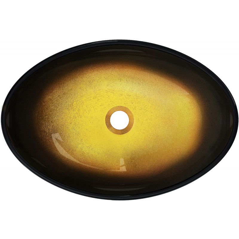 Mexen Sonia stiklo stalviršio praustuvas 54 x 37 cm, tamsiai auksinė - 24145451