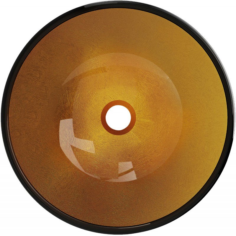 Mexen Mira stiklinis stalviršinis praustuvas 42 x 42 cm, auksinis - 24124250