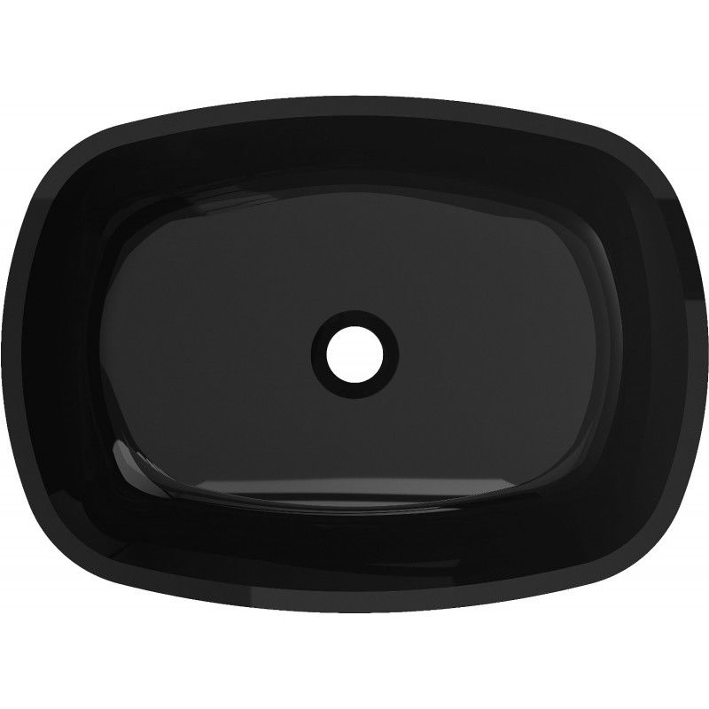Mexen Araks stiklinis plautuvas 54 x 39 cm, juodas - 24155470