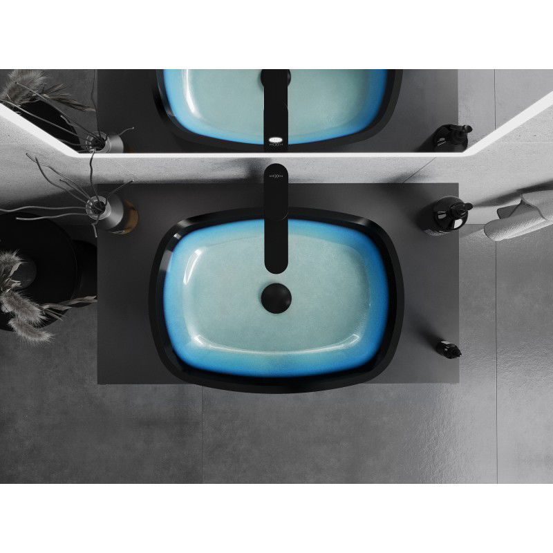 Mexen Araks stiklinis antstalinis praustuvas 54 x 39 cm, mėlynas - 24155447