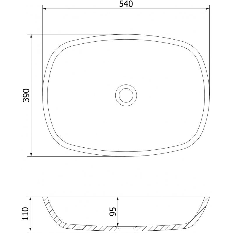 Mexen Araks stiklinis pastatomos praustuvas 54 x 39 cm, mėlynas - 24155447