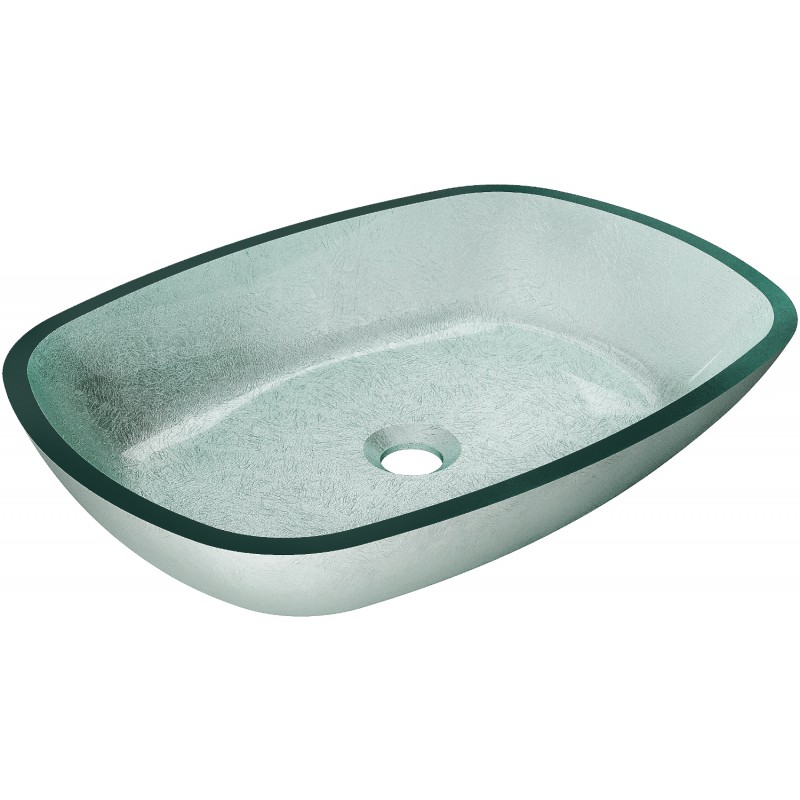 Mexen Araks stiklo stalviršio praustuvas 54 x 39 cm, sidabrinis - 24155411