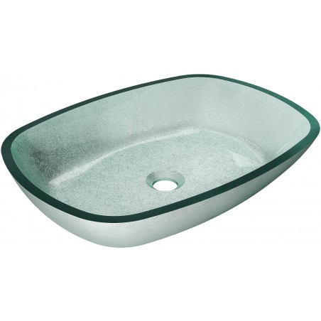 Mexen Araks stiklo stalviršio praustuvas 54 x 39 cm, sidabrinis - 24155411