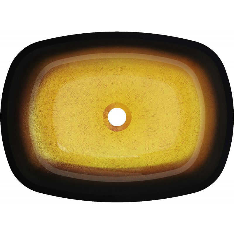 Mexen Araks stiklo praustuvas 54 x 39 cm, tamsus auksas - 24155451