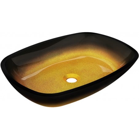 Mexen Araks stiklo praustuvas 54 x 39 cm, tamsus auksas - 24155451