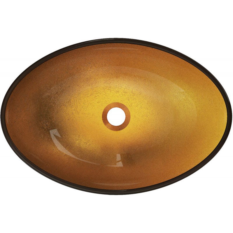 Mexen Sonia stiklinis stalviršio praustuvas 54 x 37 cm, auksinis - 24145450