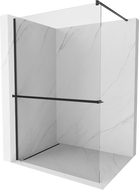 Mexen Kioto+ vonios kambario pertvara su Walk-in lentyna 75 x 200 cm, skaidri, juoda - 800-075-121-70-00