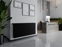 Mexen CVHF20 Hygieninis plokščias šildytuvas 600 x 600 mm, apačioje prisijungimas, 602 W, juodas - W620HF-060-060-70