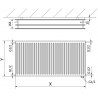 Mexen CVH30 Higienos plokštuminis radiatorius 900 x 1400 mm, apatinis prijungimas, 2890 W, juodas - W630H-090-140-70