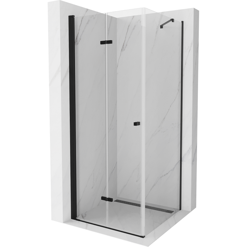 Mexen Lima sulankiojama dušo kabina 110 x 110 cm, permatoma, juoda - 856-110-110-70-00
