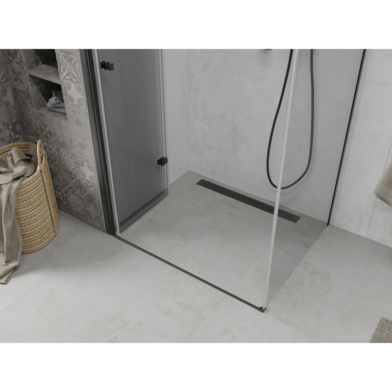 Mexen Lima Sulankstoma dušo kabina 120 x 90 cm, permatoma, juoda - 856-120-090-70-00