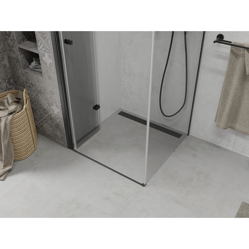 Mexen Lima sulankstomas dušo kabina 120 x 120 cm, permatomas, juoda - 856-120-120-70-00