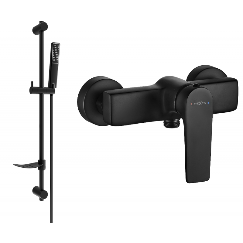 Mexen Lynx DF72 dušo maišytuvas su dušo komplektu, juodas - 74594DF72-70