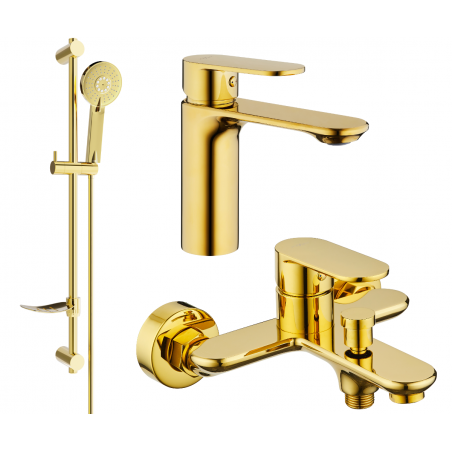 Mexen Milo DF40 vonios komplektas, auksinis - 71303DF40-50