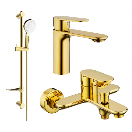 Mexen Milo DF05 vonios komplektas, auksinis - 71303DF05-50