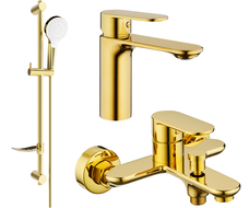 Mexen Milo DF05 vonios komplektas, auksinis - 71303DF05-50