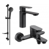 Mexen Milo DF05 vonios komplektas, juodas - 71303DF05-70