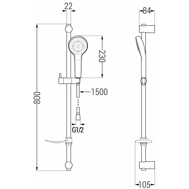 Mexen Milo DF40 vonios komplektas, chromuotas - 713053DF40-00