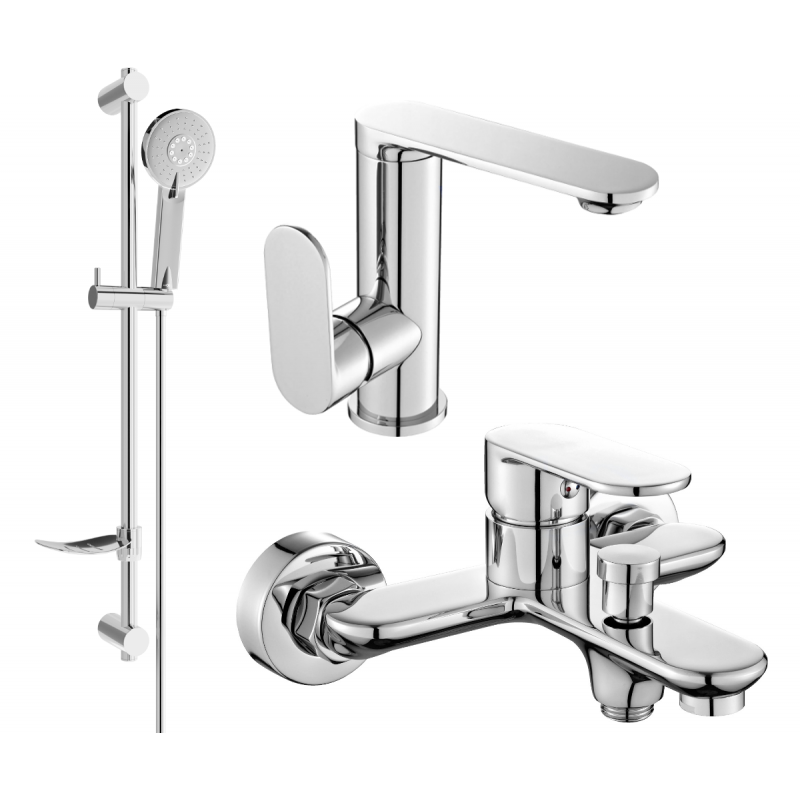 Mexen Milo DF40 vonios komplektas, chromuotas - 713053DF40-00
