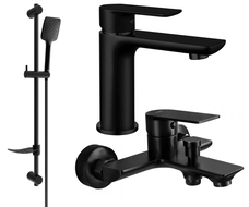 Mexen Alfa DF62 vonios rinkinys, juodas - 745703DF62-70