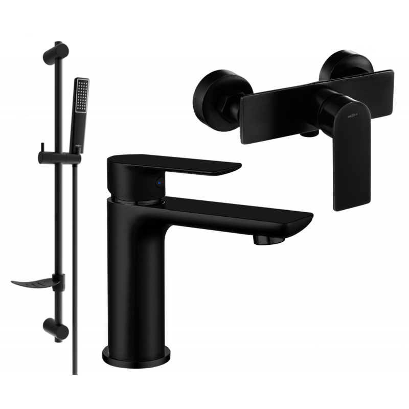 Mexen Alfa DF72 dušo komplektas, juodas - 745704DF72-70