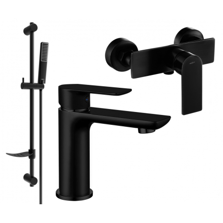 Mexen Alfa DF72 dušo komplektas, juodas - 745704DF72-70