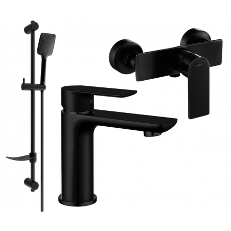 Mexen Alfa DF62 dušo komplektas, juodas - 745704DF62-70