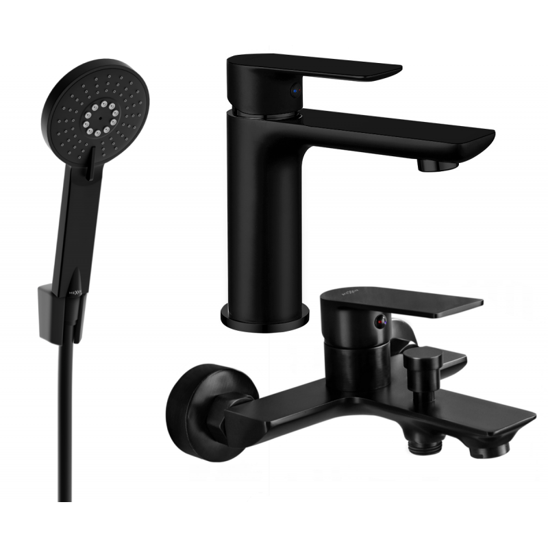 Mexen Alfa R40 vonios kambario komplektas, juodas - 745703R40-70
