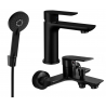Mexen Alfa R40 vonios kambario komplektas, juodas - 745703R40-70