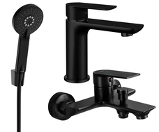 Mexen Alfa R40 vonios kambario komplektas, juodas - 745703R40-70