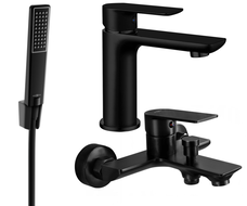 Mexen Alfa R72 vonios rinkinys, juodas - 745703R72-70