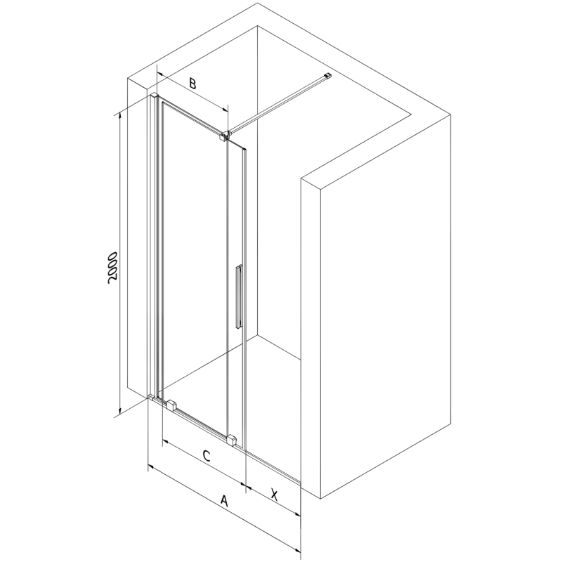Mexen Velar slankiosios dušo durys 120 cm, matinės, šlifuotas varis - 871-120-000-31-65