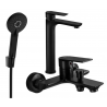 Mexen Alfa R40 vonios komplektas, juodas - 745713R40-70