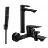 Mexen Alfa R72 vonios kambario komplektas, juodas - 745713R72-70